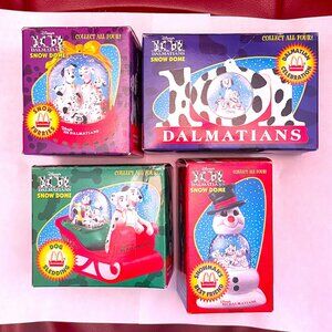 Vintage 1996 Disney 101 Dalmatians Snow Globes (Set of 4)